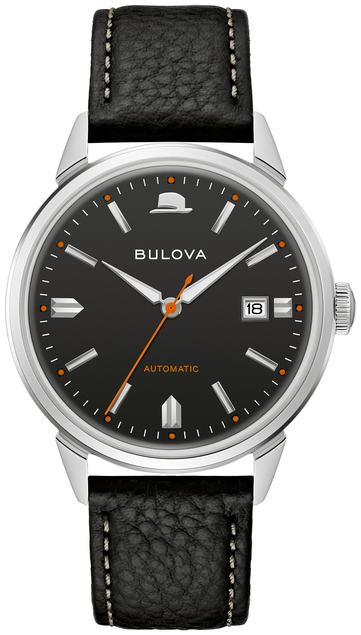 BULOVA 腕時計 Black Dial Leather Strap Summer Wind 96B381 | Bulova